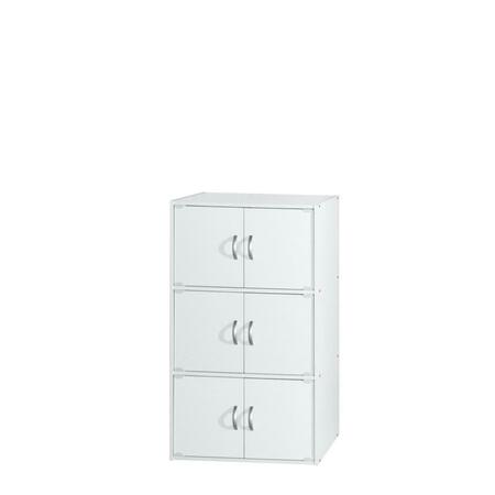 MADE-TO-ORDER 40.8 x 15.5 x 23.3 in. 3-Shelf & 6-Door Bookcase, White MA2975624
